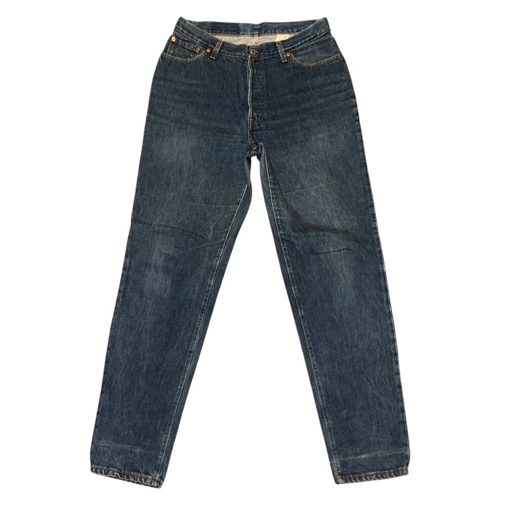 Vintage Levis Tapered Leg Jeans Womens 15 31 Button Fly Medium Wash Made USA - Picture 2 of 8
